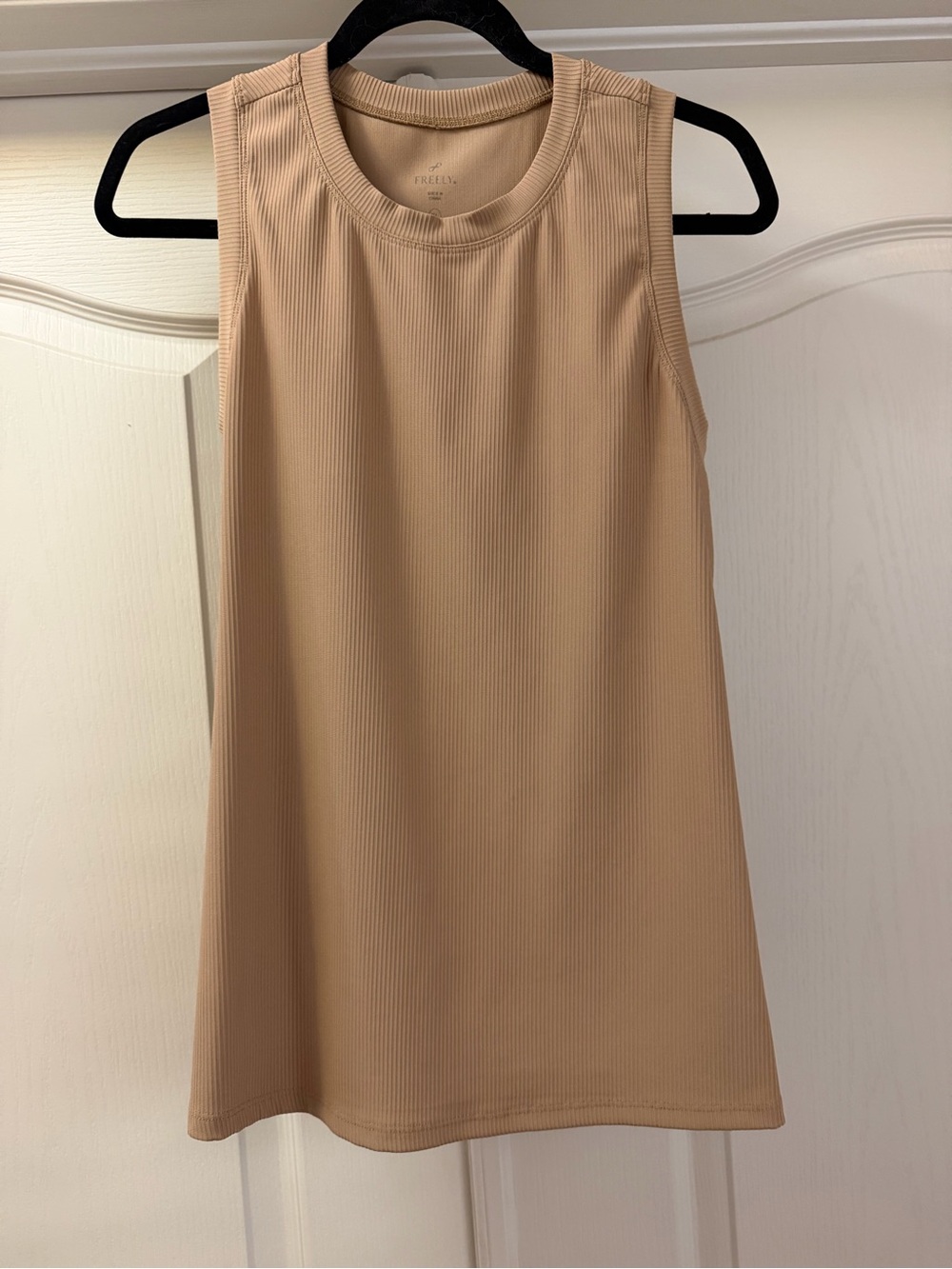 Ribbed Sleeveless Tank — Neutral Beige